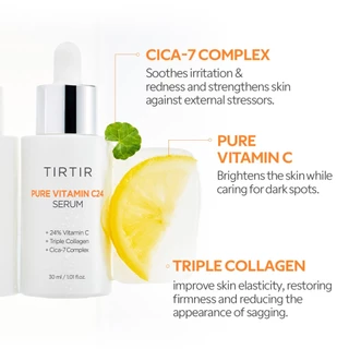 [TIRTIR] Pure Vitamin C 24% Serum 30ml (ชะลอริ้วรอยแห่งวัย Toning Care, Brightening Serum, วิตามินซีบริสุทธิ์ 24%)