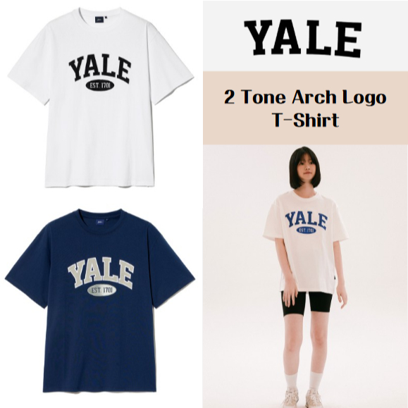 [YALE] เสื้อยืด YALE 2 Tone Arch เสื้อยืด Unisex Tee หลากหลายสี