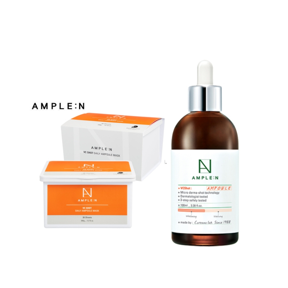 [AMPLE:N] Vc Shot Daily Ampoule Mask 30 แผ่น / [APLE:N] VC Shot Ampoule 100ml