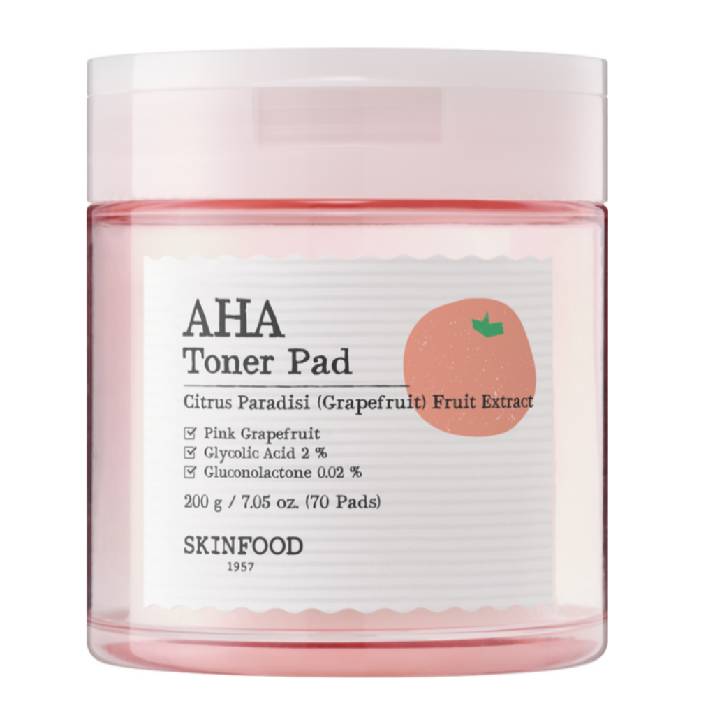 Skinfood Pink Grapefruit AHA Toner Pads 70 ชิ้น