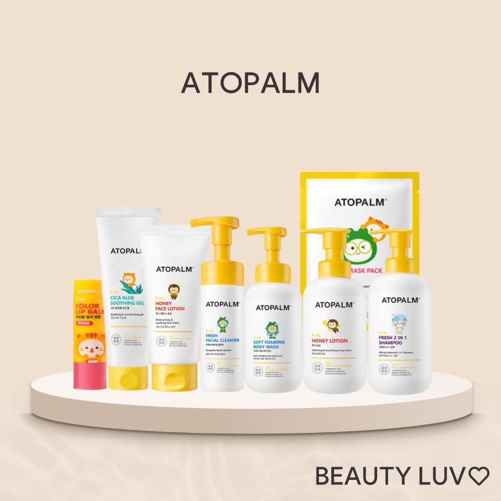 [Atopalm] Kids Skin care Collection / น้ํายาทําความสะอาดผิวหน้า, Cica Aloe Soothing Gel , โลชั่นสําหรับเด็ก, แชมพู, ครีมอาบน้ํา, ซันแคร์