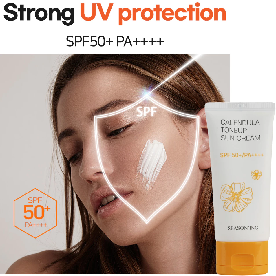 SEASON:ING Calendula Tone up Sun Cream SPF 50+ PA++++ 50g x 2