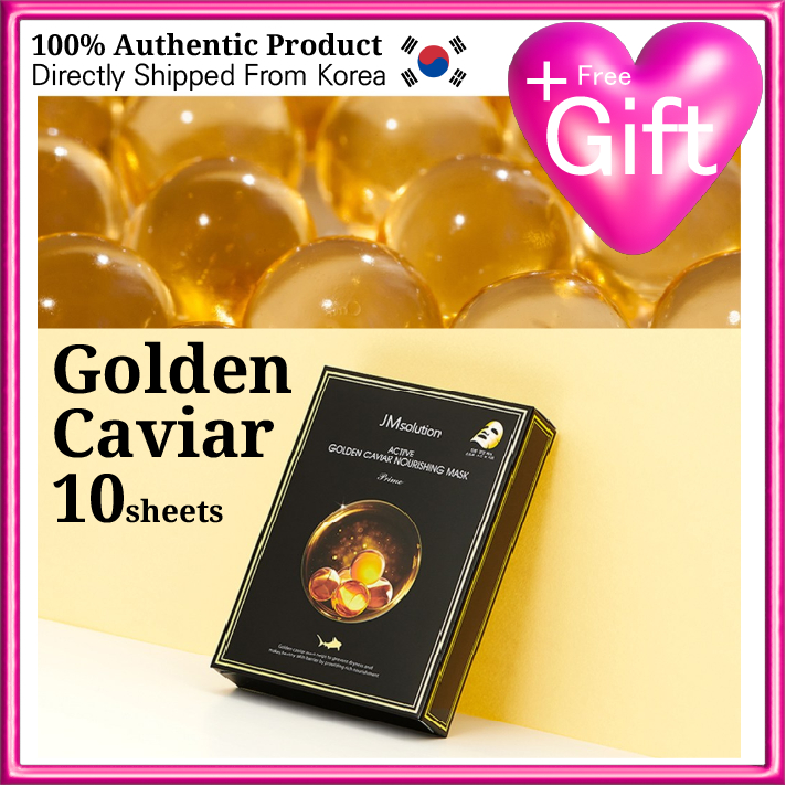 Jm SOLUTION มาส์กบํารุงคาเวียร์ทองคํา แพ็ค 10 ชิ้น