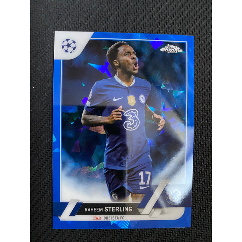 การ์ดฟุตบอล Topps 2023 Chrome Sapphire Raheem Sterling Chelsea FC 113