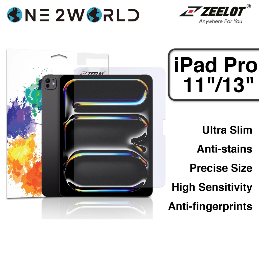 ZEELOT ฟิล์มกันรอยหน้าจอ Paper-Like สําหรับ iPad Pro 11" & 13" (2024) - Anti-Fingerprint, Precision 