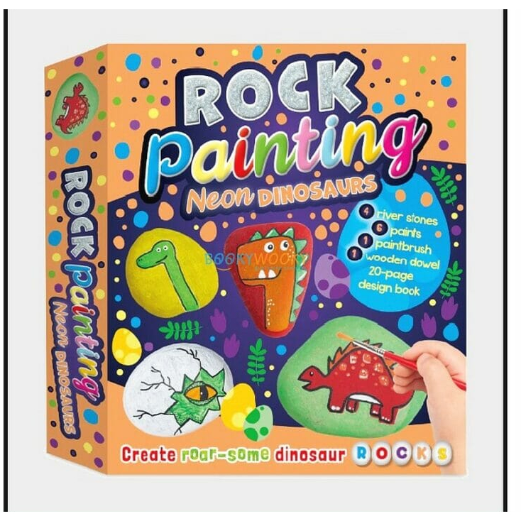 Rock Painting Neon Dinosaurs (Bookoli)