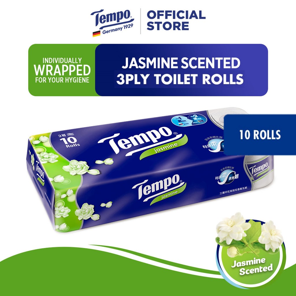 [Tempo Official] 3ply Tissue Rolls กลิ่นจัสมิน (10 ม้วน)