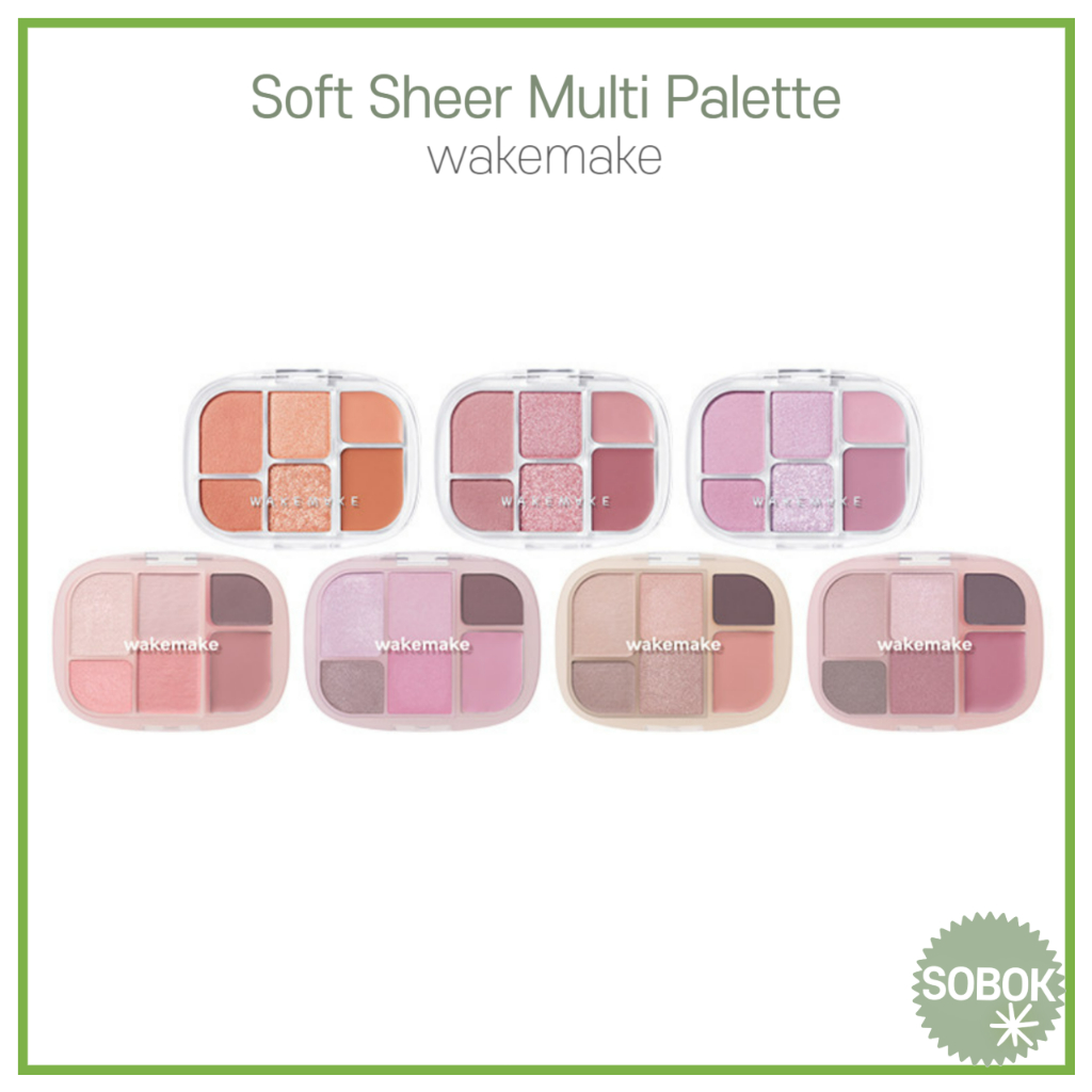 [wakemake] Soft Sheer Multi Palette 7 สี Eyeshadow Cheek Blusher Highlighter