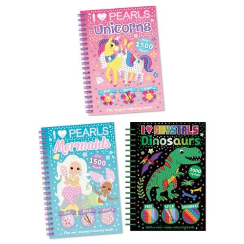 I Love Crystals : Dinosaurs/I Love Pearls : Mermaids/Unicorns (Bookoli)