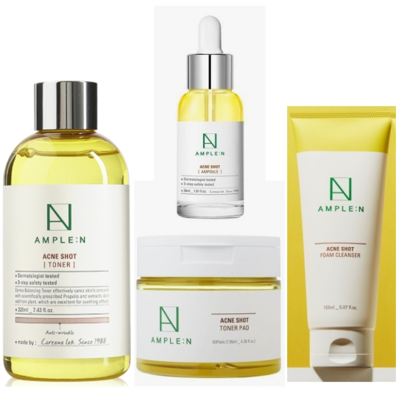 [AMPLE:N] Acne Shot Toner 220ml / [AMPLE:N] Acne Shot Ampoule 30ml / [AMPLE:N] Acne Shot Toner Pad 1