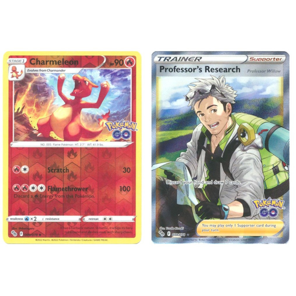 การ์ดโปเกมอนภาษาอังกฤษ Charmeleon 009/078 Uncommon Reverse Holo/Professors Research - 078/078 - Full