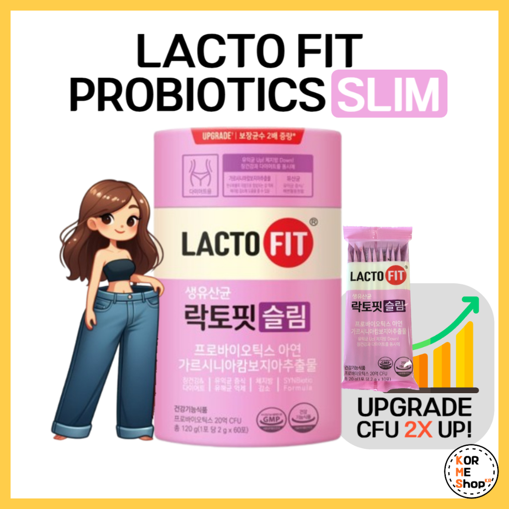 Lacto FIT โปรไบโอติก แบบสลิม 2000 มก. 60 ชิ้น | สารสกัดจากดอกกัมพูชา HCA Garcina แบบบางเฉียบ
