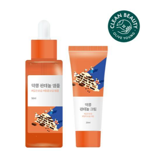 ROUND LAB Roundlab Yakkong Panthenol Ampoule 50ml + ครีม 20ml / ห ้ องปฏิบัติการกลม / เกาหลี