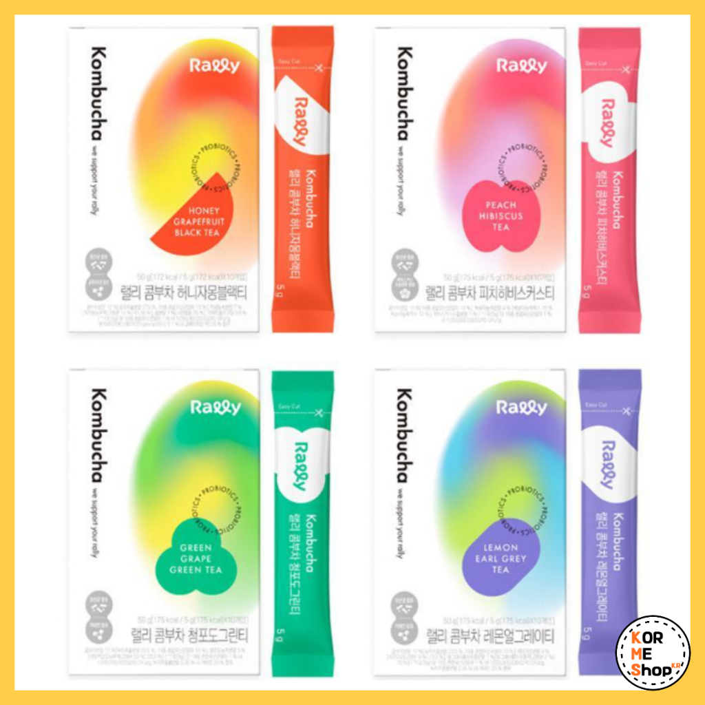 Relly Kombucha ชาผลไม้ 10 แท่ง | ชาดํา น้ําผึ้ง ชาองุ่นเขียว มะนาว เอิร์ลเกรย์ ชาเขียวพีช