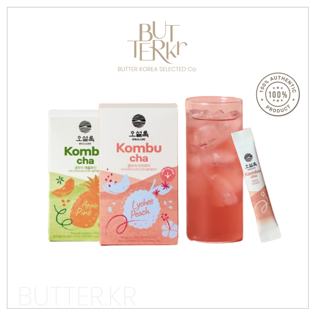 รสชาติแห่งเกาหลี OSULLOC KOMBUCHA Powder (5g*10 ซอง) ชาหมัก Jeju Green Tea พร้อมโปรไบโอติก สูตรช่วยดูแลหุ่น รสแมงโก้ คาลามันซี ลิ้นจี่ พีช