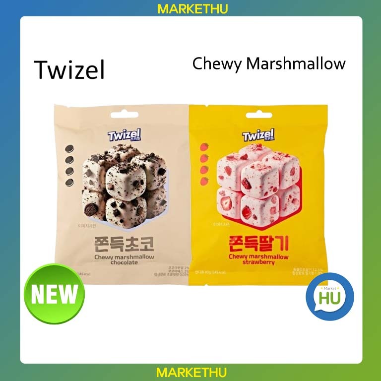 [Twizel] Chewy Marshmallow 80g 2 รสชาติ Chocolate, Strawberry/เกาหลี SNS Hot Item