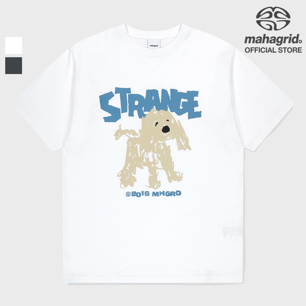 [MAHAGRID] Strange Puppy Graphic Tee_Unisex_สไตล์เกาหลี