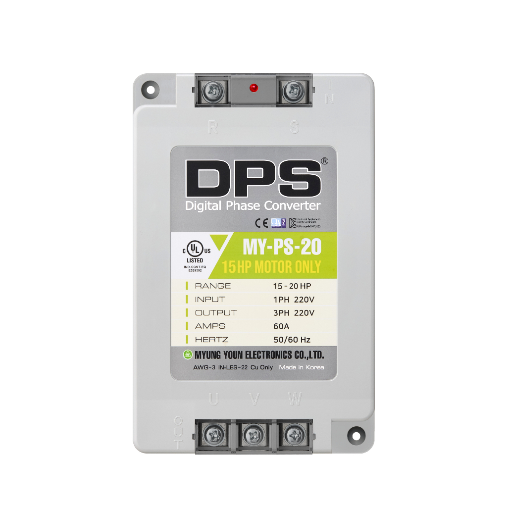 ตัวแปลง DPS Single to 3 Phase รุ่น MY-PS-20 ใช้สําหรับมอเตอร์ 15HP(11kW) 45A 220V 3 เฟส