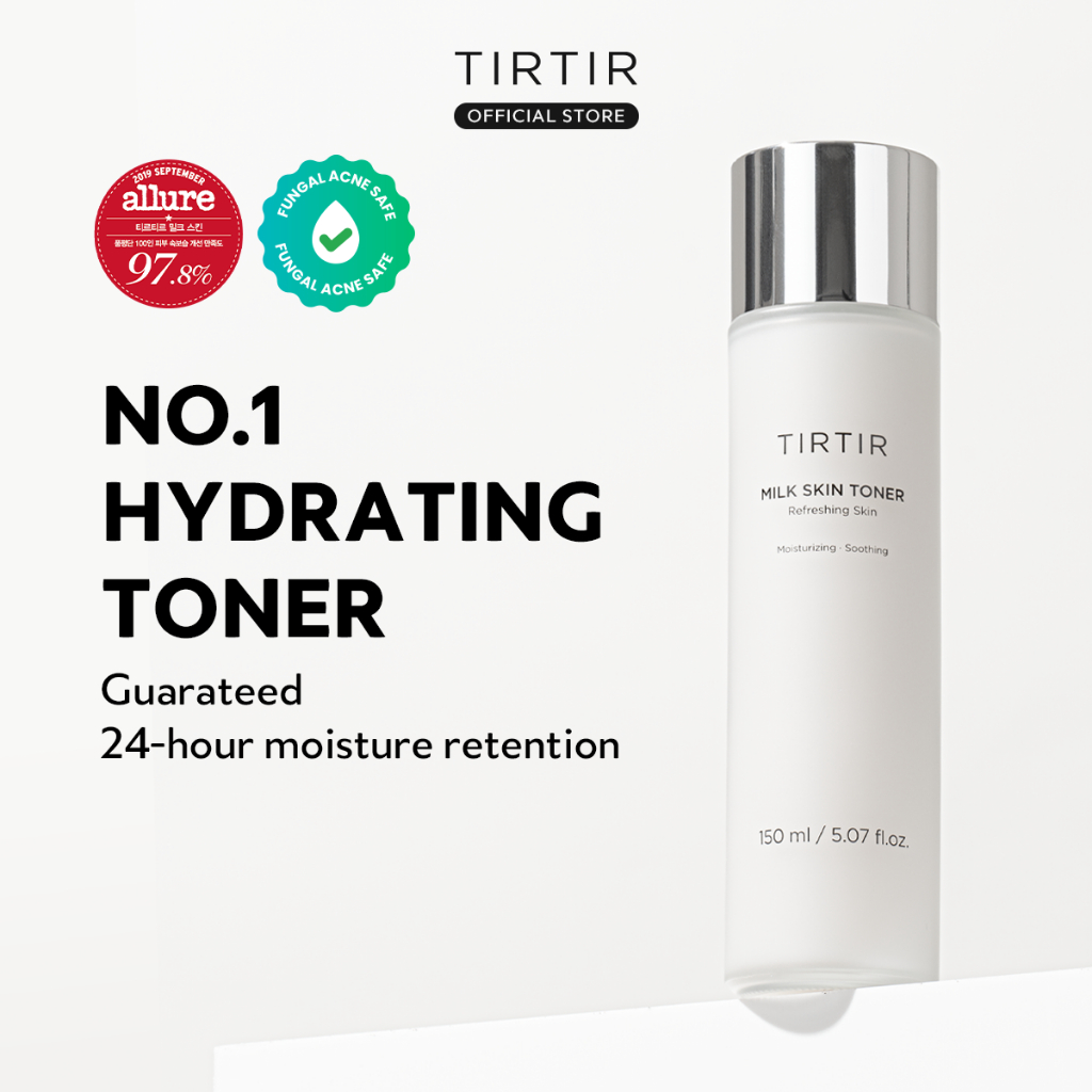 [TIRTIR] Milk Skin Toner 150ml/50ml/20ml (ให้ความชุ่มชื้นล้ําลึก, โกลว์ทันที, 2% Niacinamide, Chamomile, สารสกัดจากรังไหม, เซราไมด์, Panthenol, Paraben-Free)