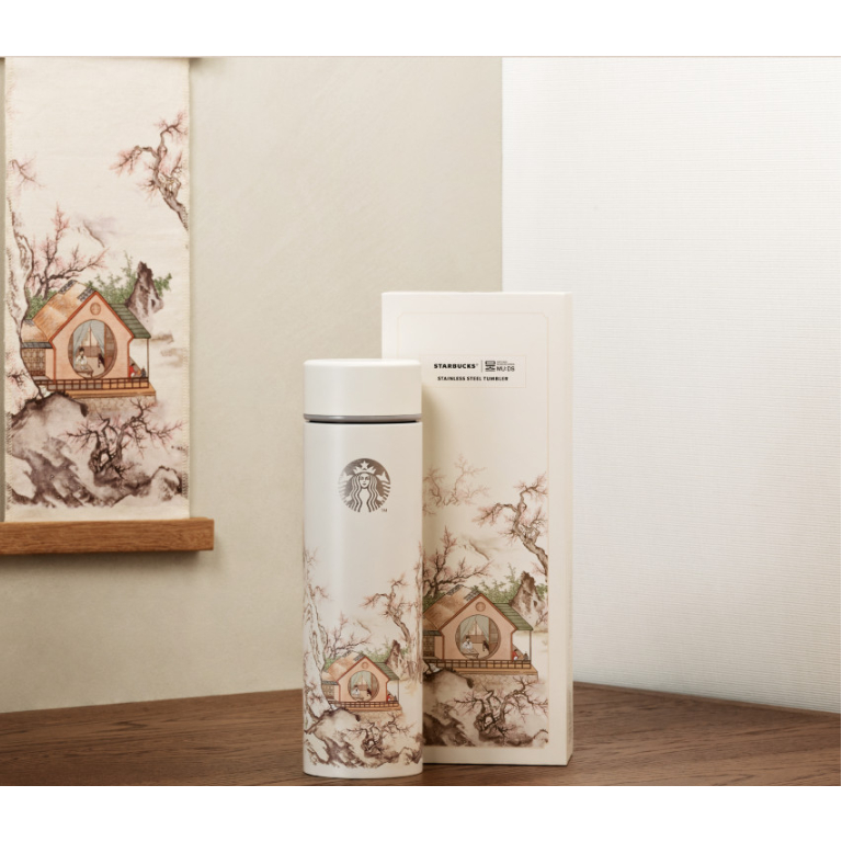 [Starbucks Korea] Korea Exclusive Lee Han-cheol- Seo-ok Mocha Tumbler ล้อมรอบด้วย Plum Blossoms 444m