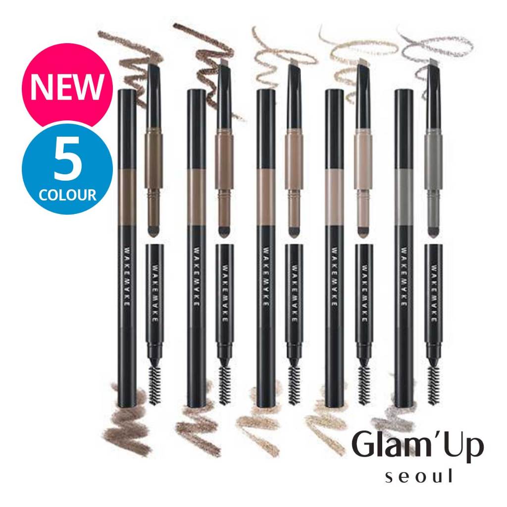 [Wakemake] (ใหม่) Powder Jet Dual Brow 5colors 2in1 ดินสอเขียนคิ้ว Olive Young Korean Multi Tool