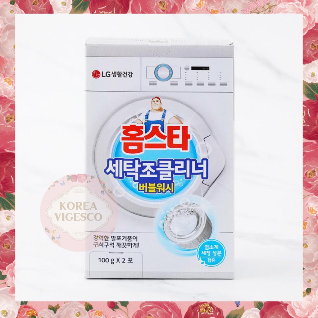 [LG Homestar] ผงทำความสะอาดถังเครื่องซักผ้า สูตรฟอง 200 กรัม｜ขจัดเชื้อราและแบคทีเรีย 99.9%｜นำเข้าจากเกาหลี