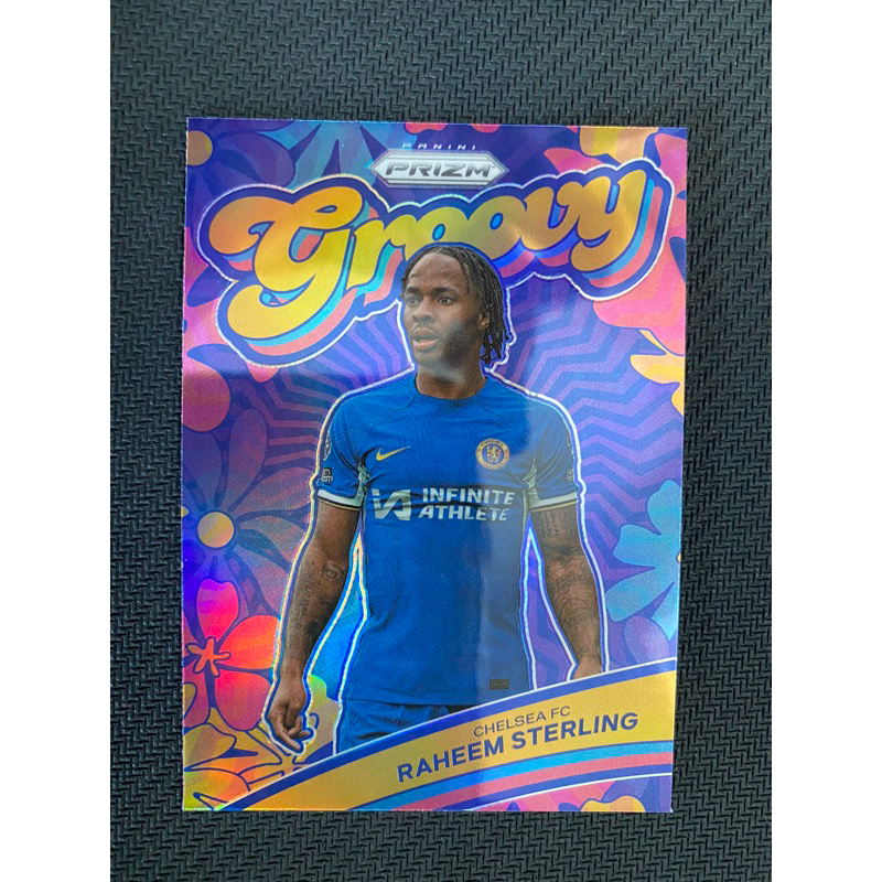 Panini Soccer Card 2023 Prizm Premier League Raheem Sterling Chelsea FC 15 Groovy Case Hit