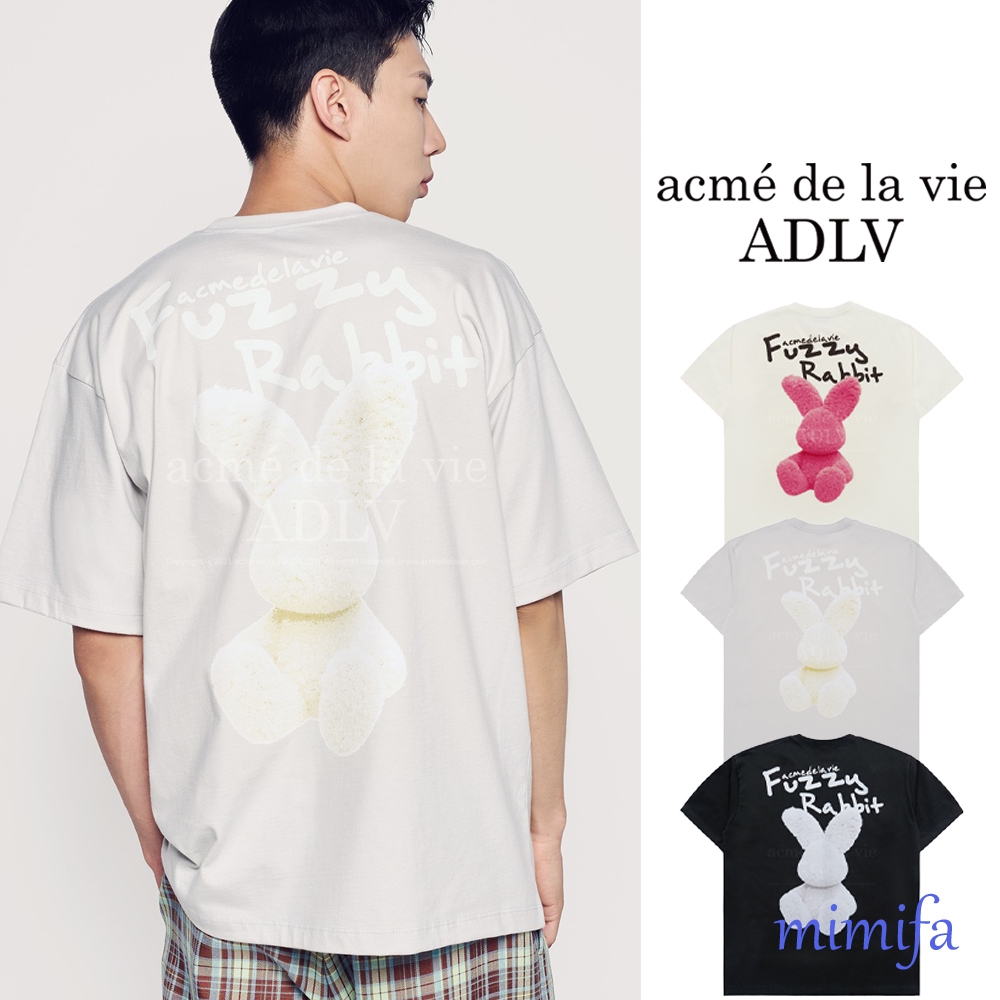 Acme de la vie ADLV DOODLE FUZZY RABBIT เสื ้ อยืดแขนสั ้ น
