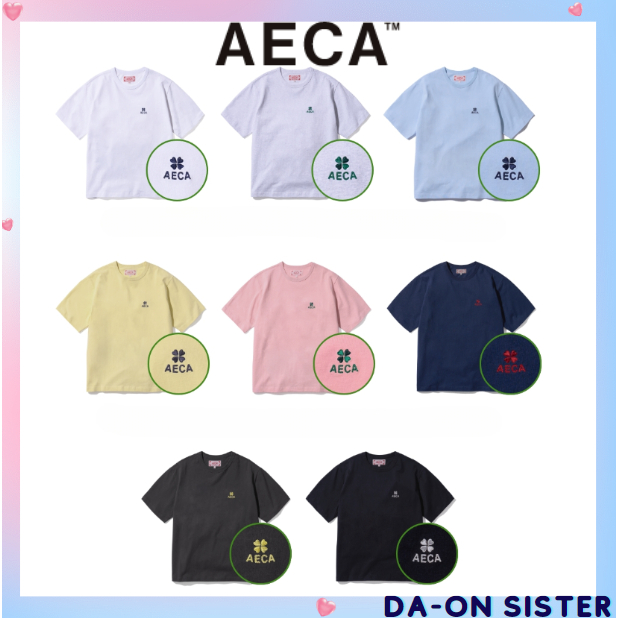 [ Aeca WHITE ] EVERYDAY AECA CLOVER HALF SLEEVE-8color korea ของแท้ 100% (unisex)