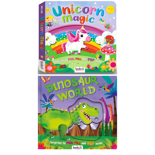 ดัน ดึง ป๊อป ! : Unicorn Magic / Dinosaur World (Bookoli)