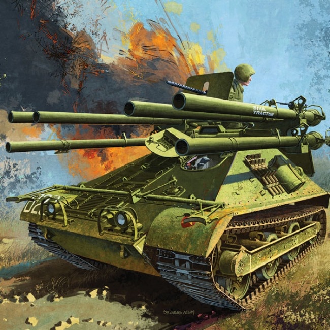 Academy Hobby Model Kit – 1/35 USMC M50a1 Ontos รถต่อต้านถังพร้อมตัวเลขและชิ้นส่วนสลัก