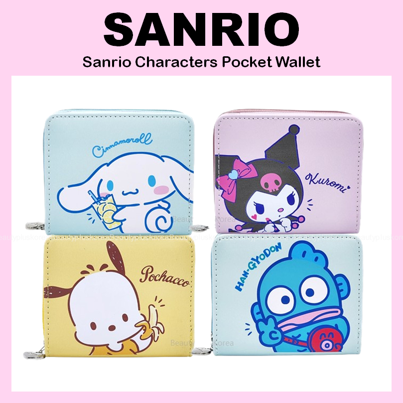 [Sanrio] กระเป๋าสตางค์ แบบพกพา (Cinnamoroll / Kuromi / Pochacco / Hangyo-dong)