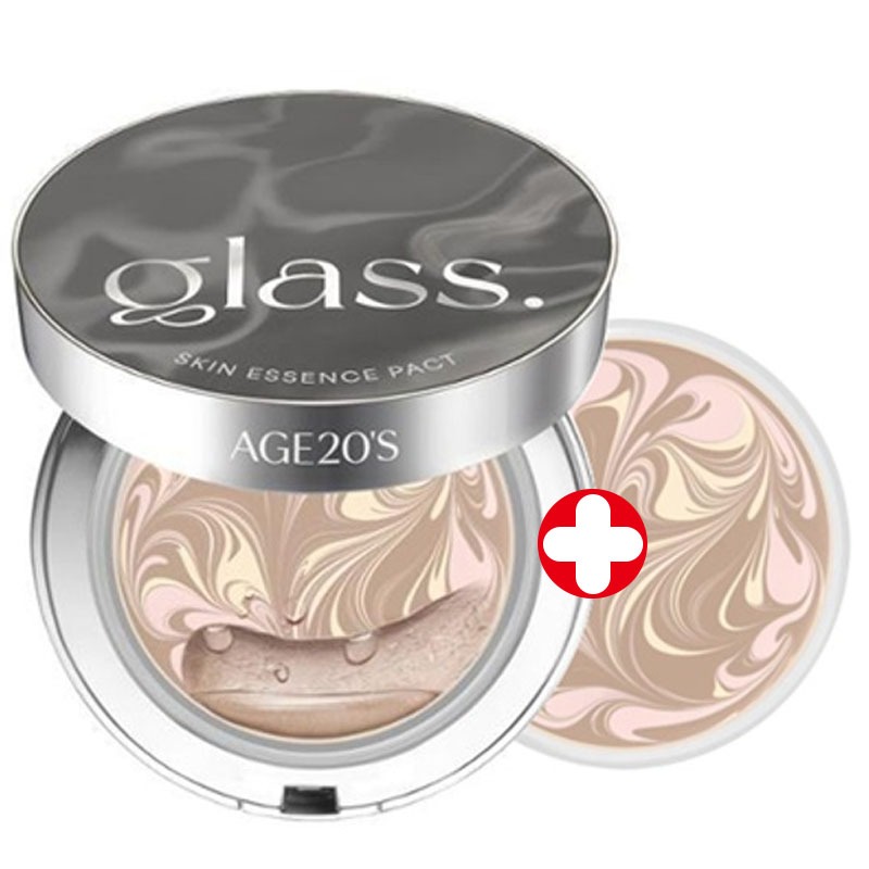 ( พร้อมรีฟิล ) AGE20'S เอสเซ้นบํารุงผิวหน้า 12.5 กรัม อายุ 20 ปี age20s / ( with refill ) AGE20'S Glass Skin Essence Pact Perfect 12.5g age 20s cushion foundation age20s