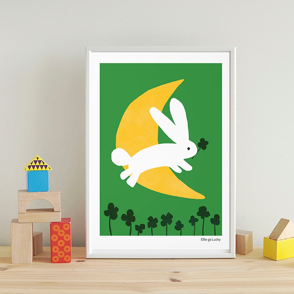 [ Ellie GO LUCKY ] MOON RABBIT POSTER