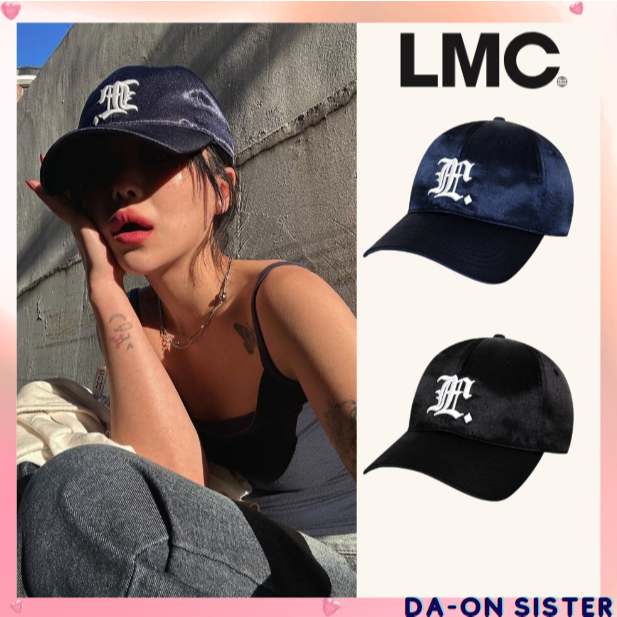 [ Lmc ] UNISEX GOTHIC SATIN 6PANEL CAP 4 COLOR KOREA แท้ 100%
