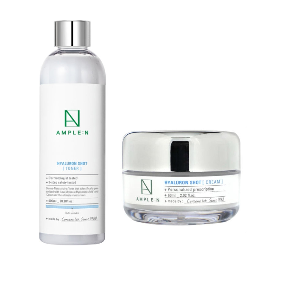 [AMPLE:N] Hyaluronshot Toner 600ml / [AMPLE:N] Hyaluronshot Cream 60ml