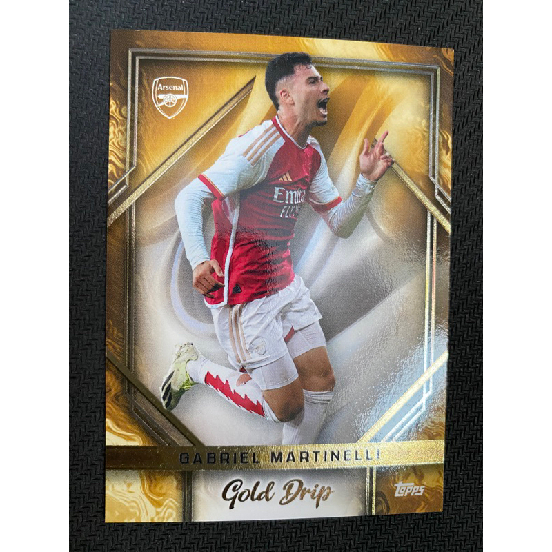 Topps Soccer Card 2024 Arsenal Team Set Gabriel Martinelli 50 Gold Drip