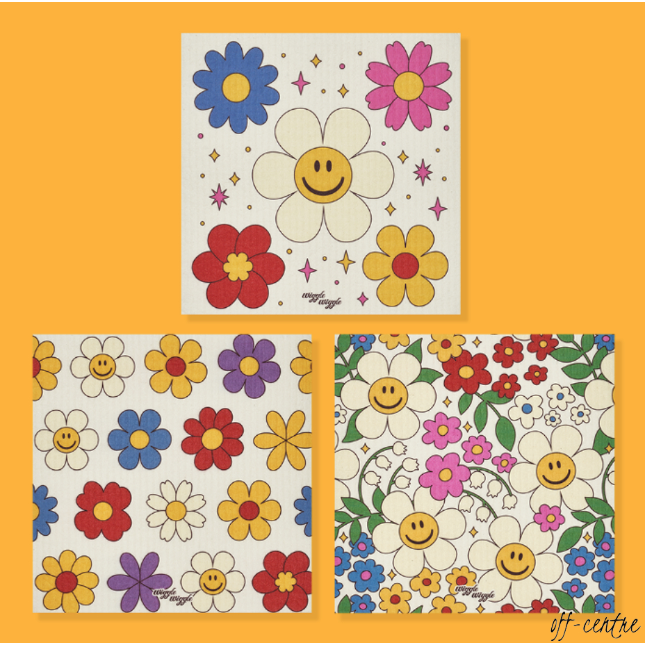 Wiggle Wiggle Pulp Dishcloth Set Flower Garden