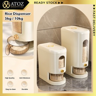 ⚡️Local Seller⚡️ Rice Auto Dispenser Storage Container with Measuring Cup Kitchen Organizer