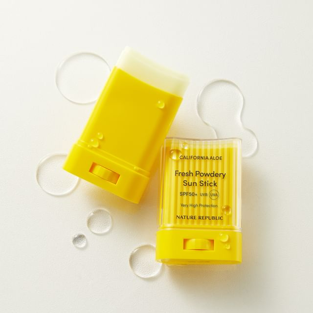 Nature Republic California Aloe Fresh Powdery Sun Stick 24g ครีมกันแดดกันน้ำ - รูปที่ 4