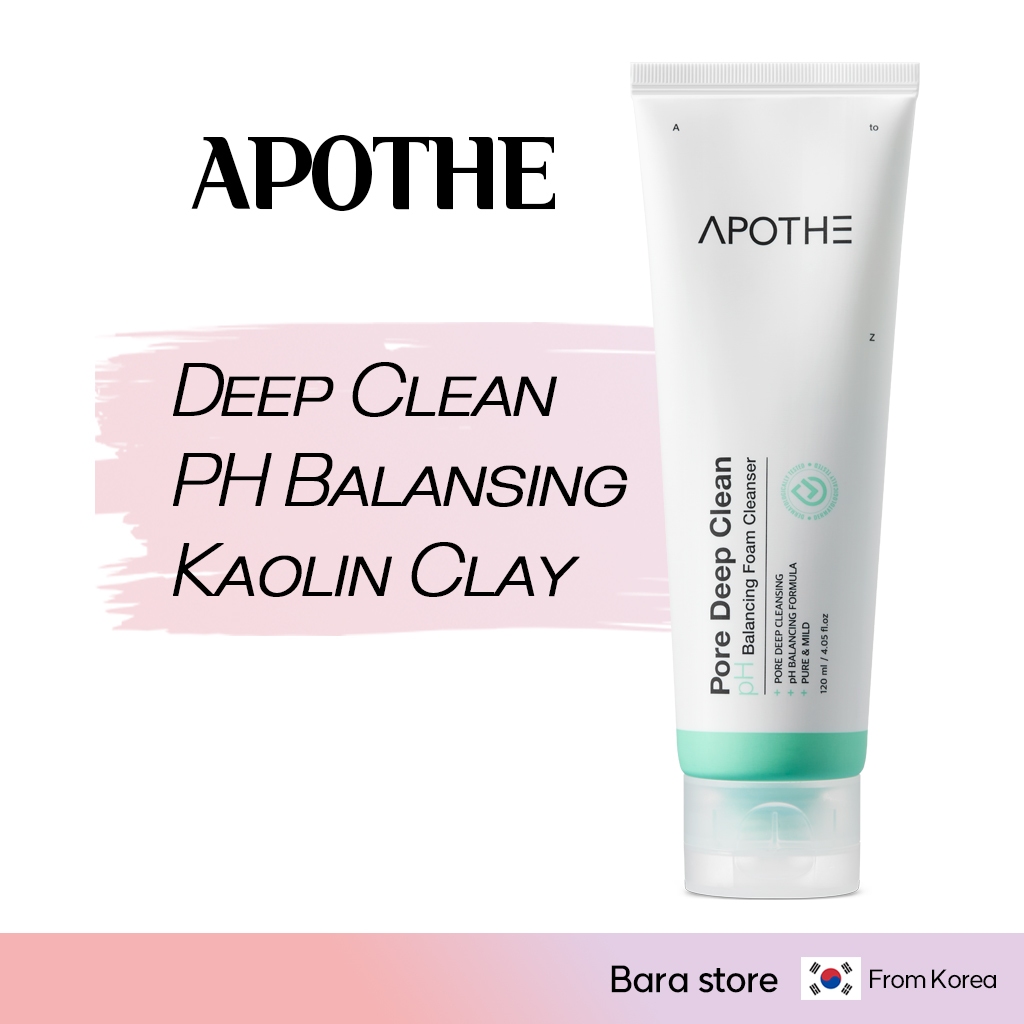 Apothe Deep Clean Foaming Facial Cleanser Face Wash PH Balancing Foam 120ml, Mild Acidic, Fine Bubbl