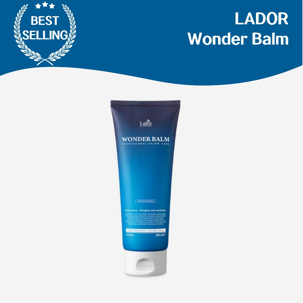 Lador Wonder Balm Professional Salon care 200ml ฟื้นฟู บํารุงล้ําลึก เนื้อนุ่ม ป้องกันความเสียหาย กันความร้อน จัดแต่งทรงผมง่าย หนังศีรษะ ดูแลเส้นผม