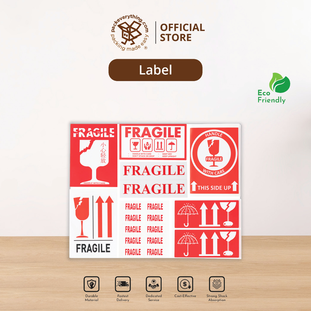 PACKEVERYTHING Label เปราะบาง สติ๊กเกอร์ Numbering Box Label เปราะบาง Word Label Handle With Label