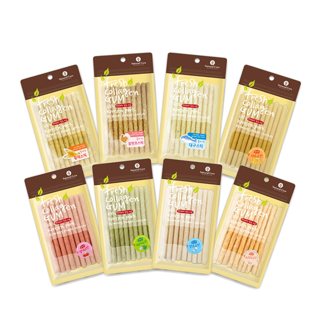 [Bundle of 3] [Natural Core] Collagen Stick 100g(5gx20pcs) / แท่งขัดฟันชนิดแข็ง ช่วยขจัดคราบหินปูนและรักษาสุขภาพเหงือก
