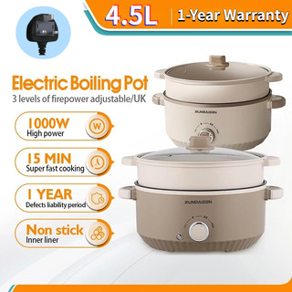 5L Large Capacity Multifunctional Electric Cooker 电煮锅 Non-Stick Multi Cooker with Steamer 28CM Upgraded Electric Hot Pot