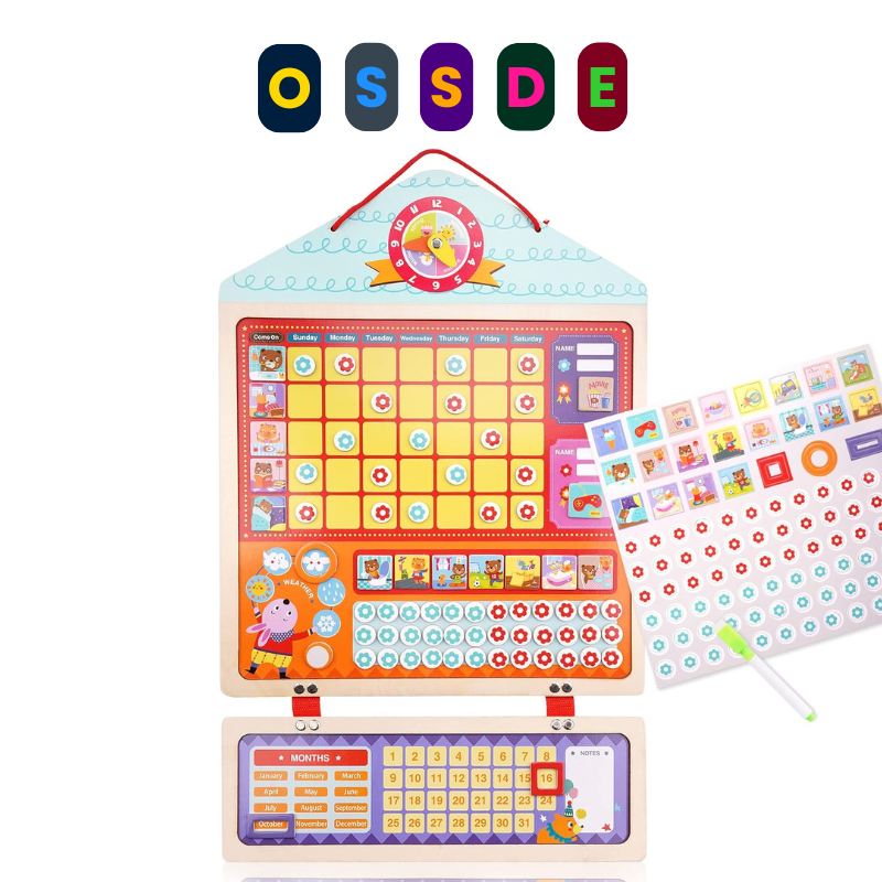 OSSDE UPGRADED Magnetic Good Beahaviour Tracking Chart สําหรับเด็กระบบรางวัล Calander Weather
