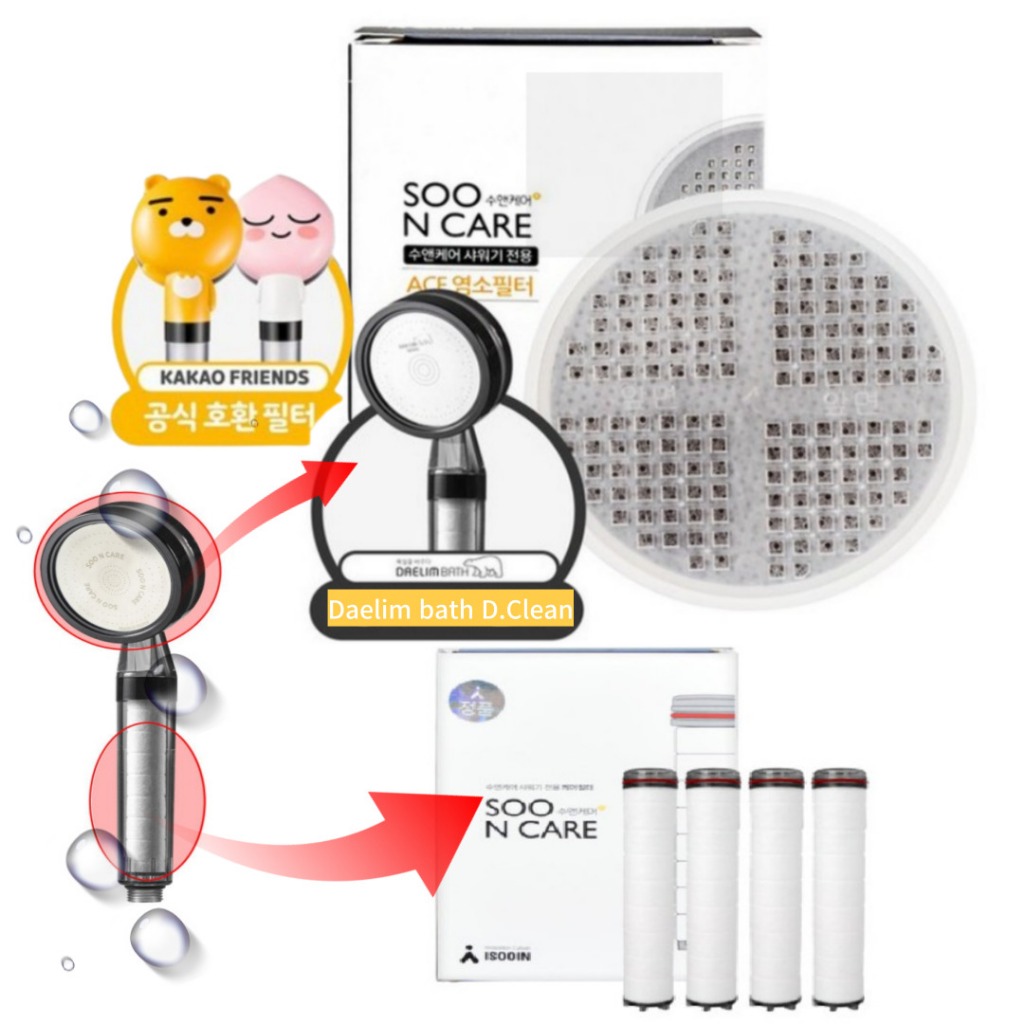 [ Soo & Care] ACF Chlorine FILTER 1p/ SHOWER FILTER ชุด 4 p (DAELIM BATH .Kakao FRIENDS ) /จัดส่งจาก