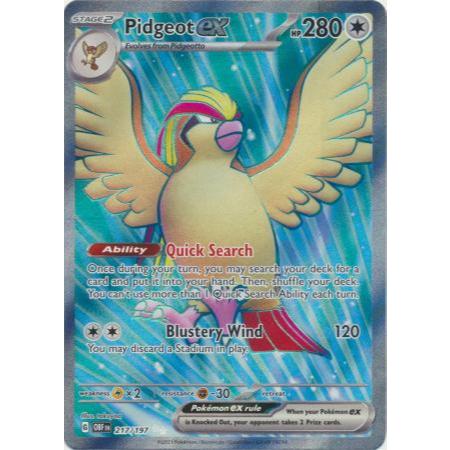 การ์ดโปเกมอน TCG Pidgeot EX SV Obsidian Flames 217/197 Full Art Secret
