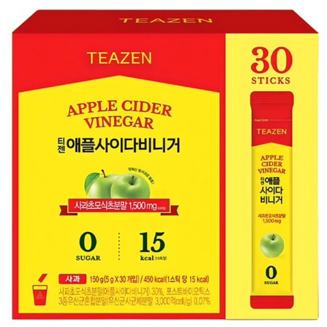 [Teazen] *ใหม่* Apple Cider Vinegar, Zero Sugar 30 แท่ง