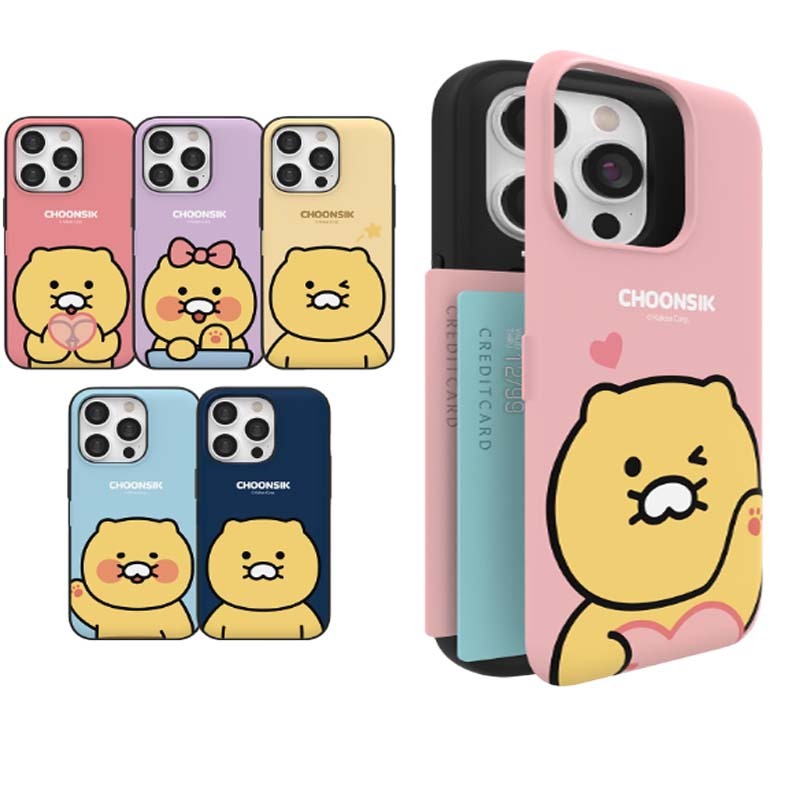 Galaxy S25/iPhone16◀Kakao Friends{IPhone15/14/13/12}{S23/S22/S21}เคสโทรศัพท์ Magnetic Door Card Holder Choonsic